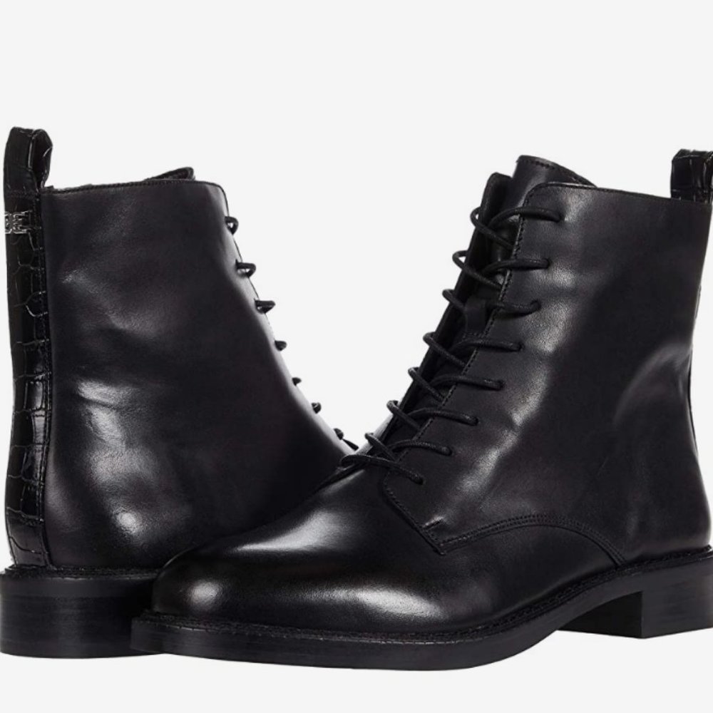NWT Sam Edelman Nina Black Leather Combat Boots